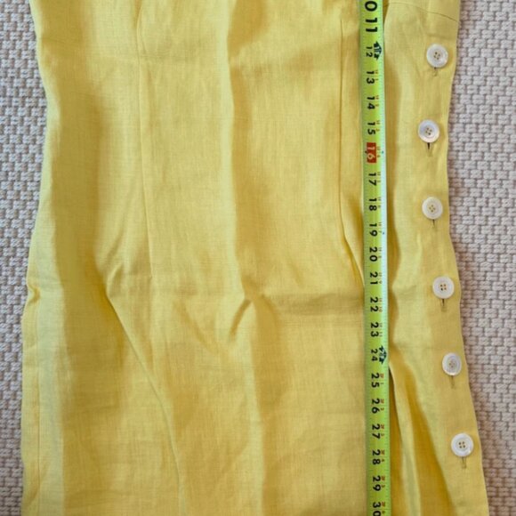 Loro Piana 100% Linen Mint Condition Yellow Dress Size 42 EU Small Made In Italy - Picture 2 of 8